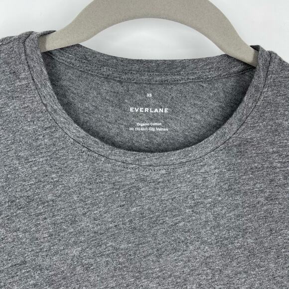 Everlane Organic Cotton Crewneck Long Sleeve Tee Gray Women's XXS NWOT - Picture 3 of 5